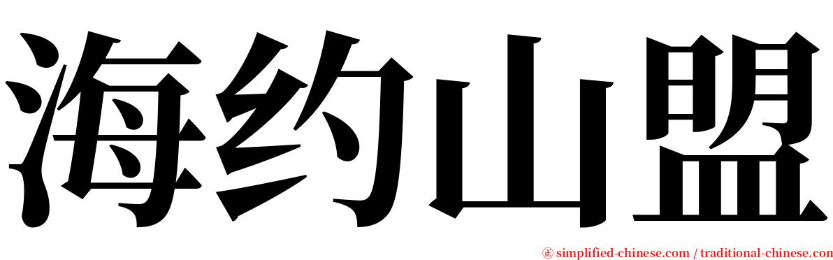 海约山盟 serif font