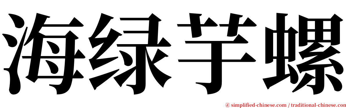 海绿芋螺 serif font