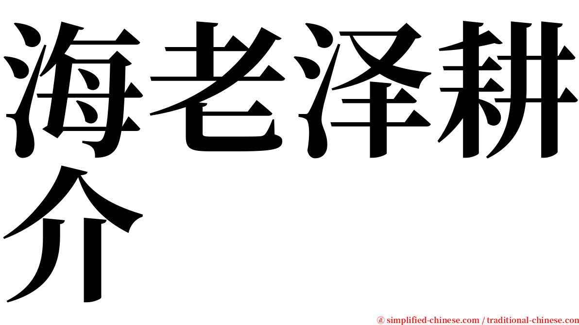 海老泽耕介 serif font