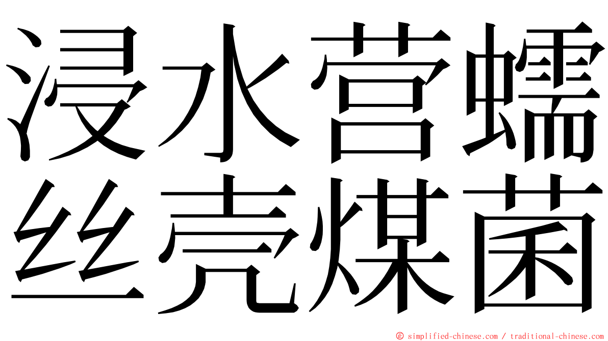 浸水营蠕丝壳煤菌 ming font