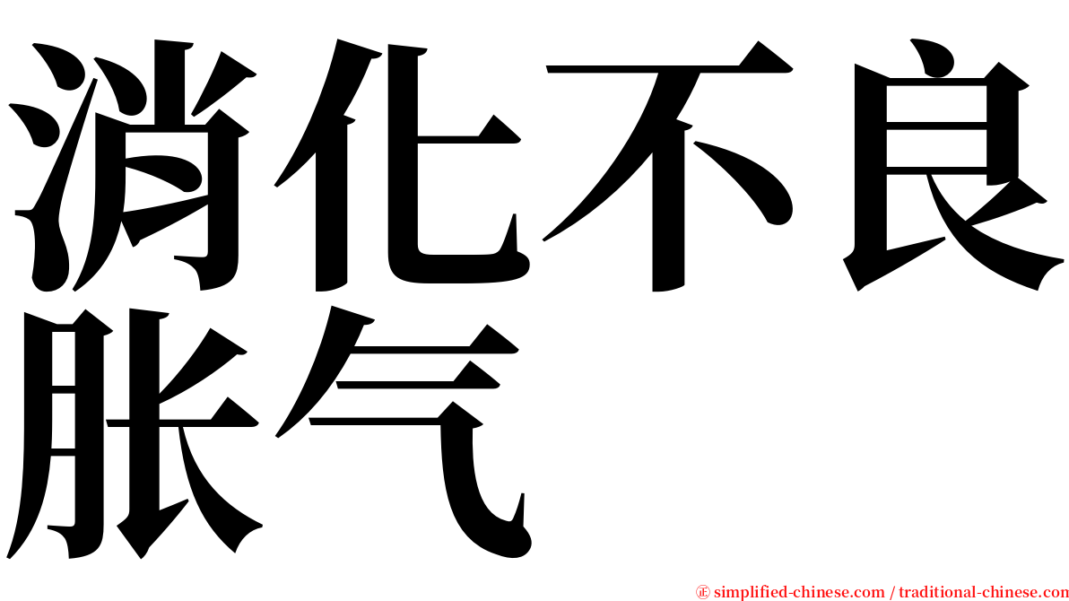 消化不良胀气 serif font