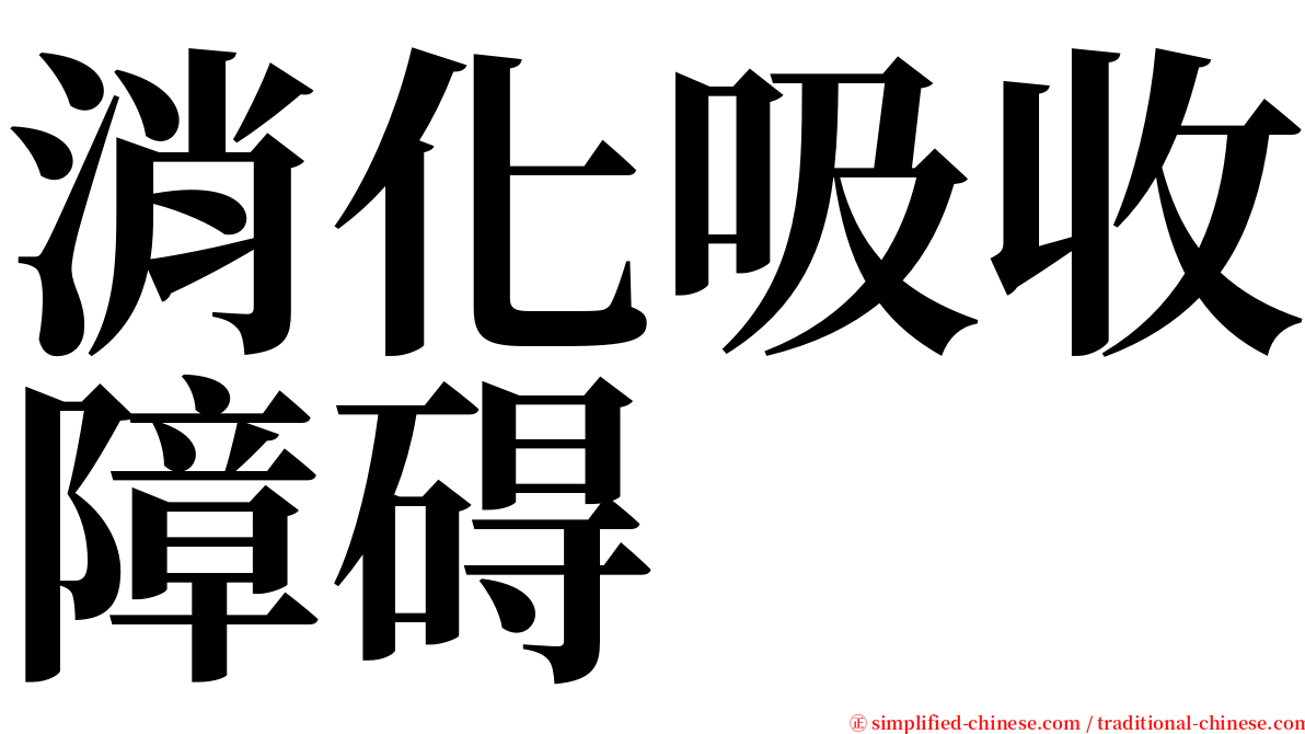 消化吸收障碍 serif font