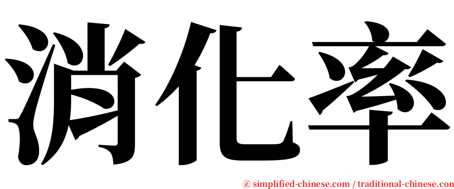 消化率 serif font