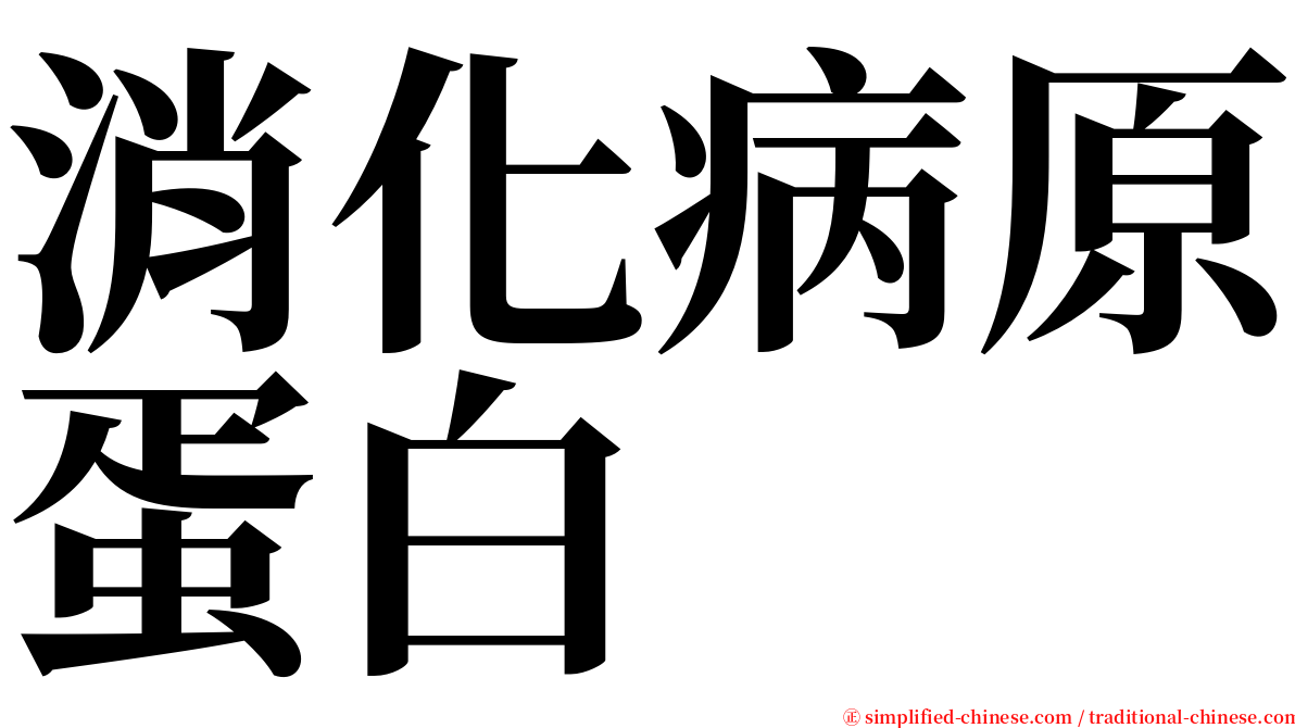 消化病原蛋白 serif font