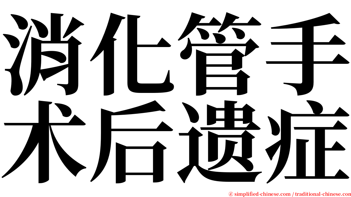 消化管手术后遗症 serif font