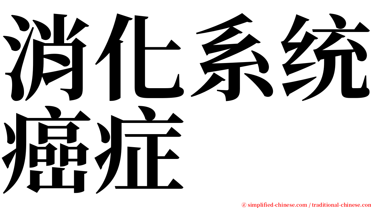 消化系统癌症 serif font