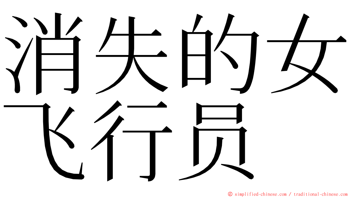 消失的女飞行员 ming font