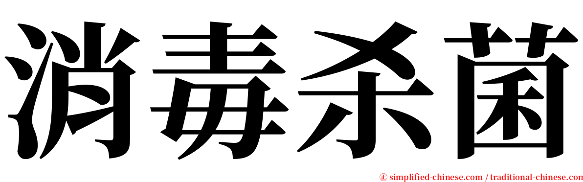 消毒杀菌 serif font