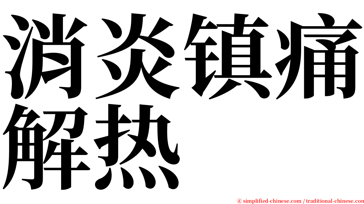 消炎镇痛解热 serif font