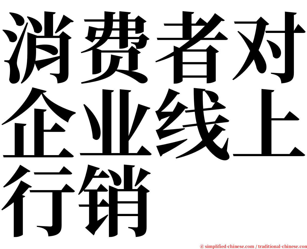 消费者对企业线上行销 serif font