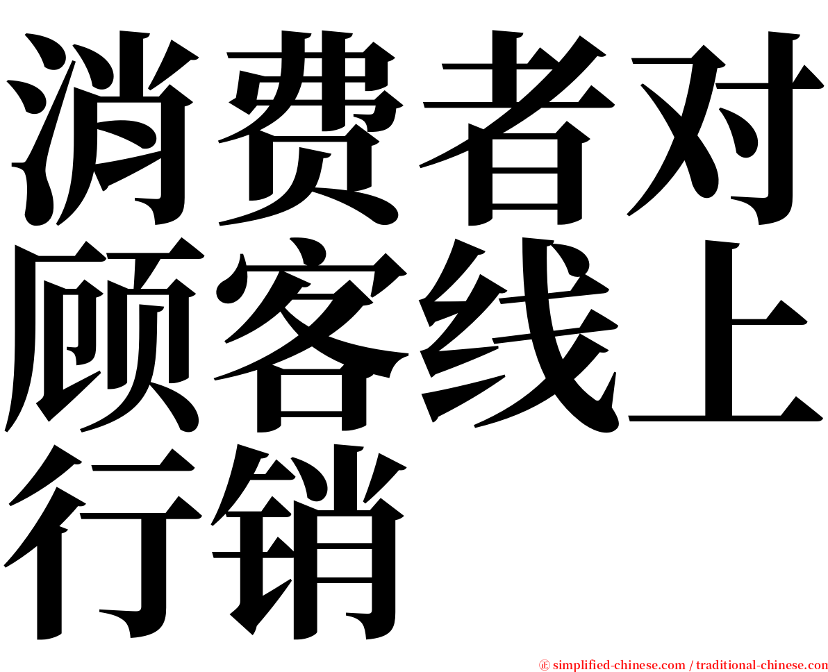 消费者对顾客线上行销 serif font