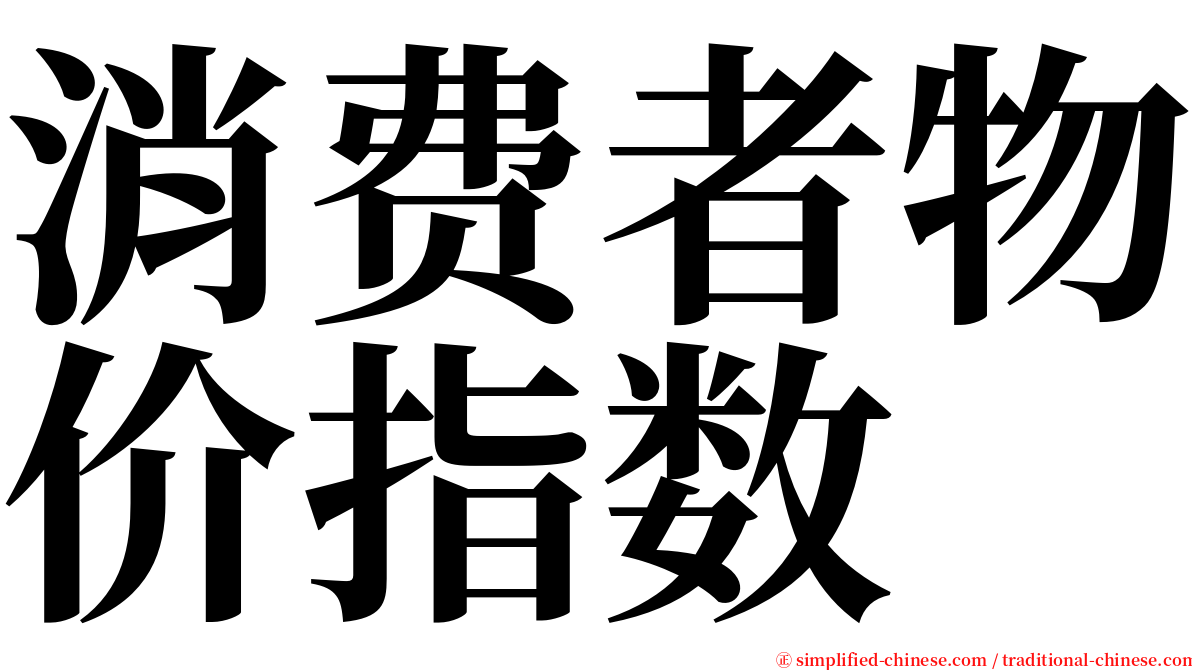 消费者物价指数 serif font