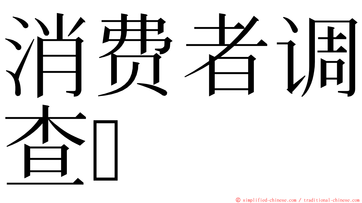 消费者调查 ming font