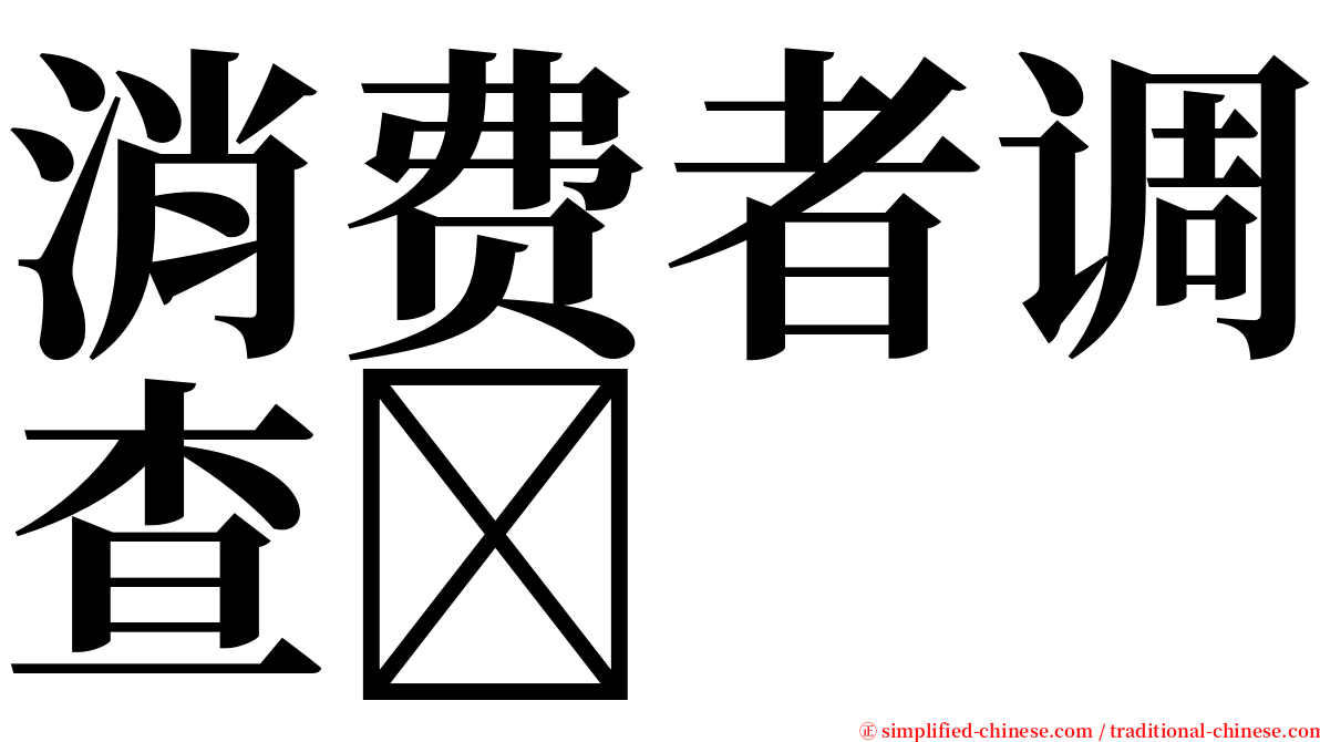 消费者调查 serif font