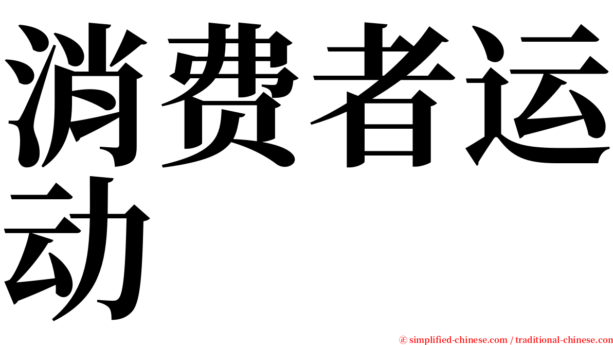 消费者运动 serif font