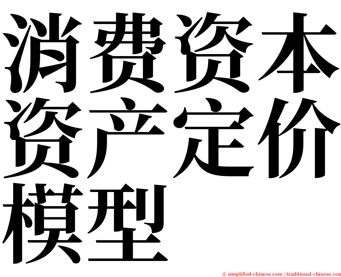 消费资本资产定价模型 serif font