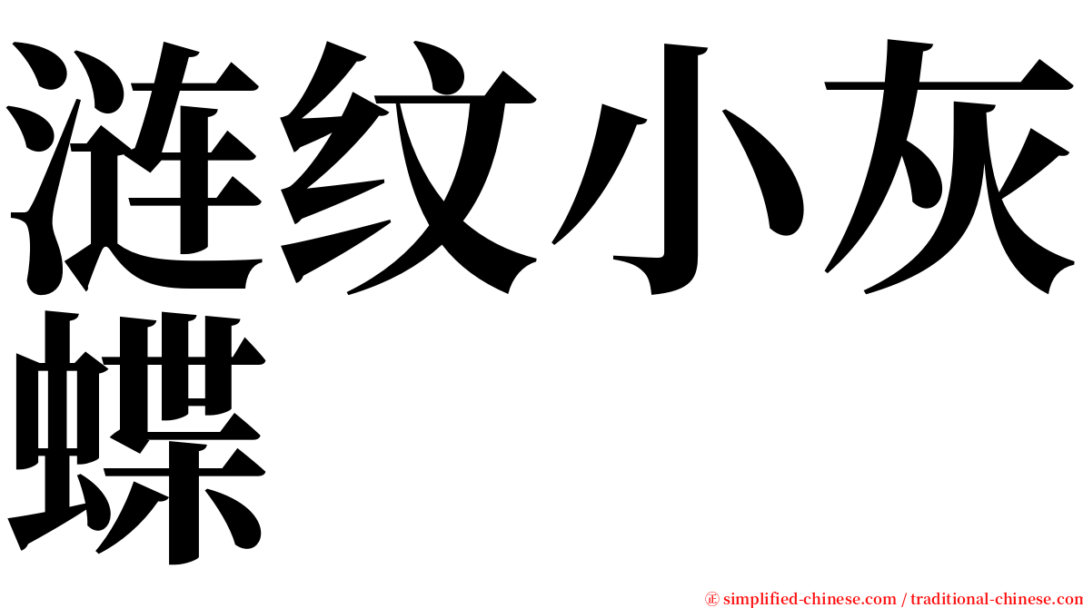 涟纹小灰蝶 serif font