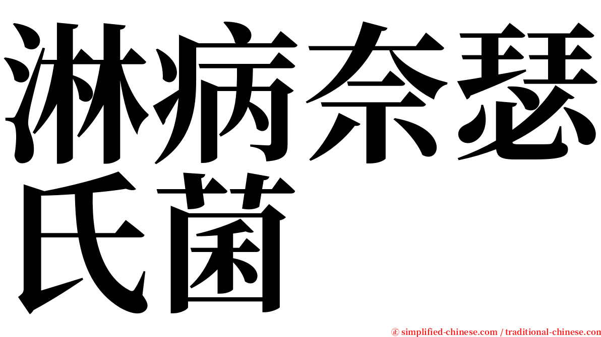 淋病奈瑟氏菌 serif font