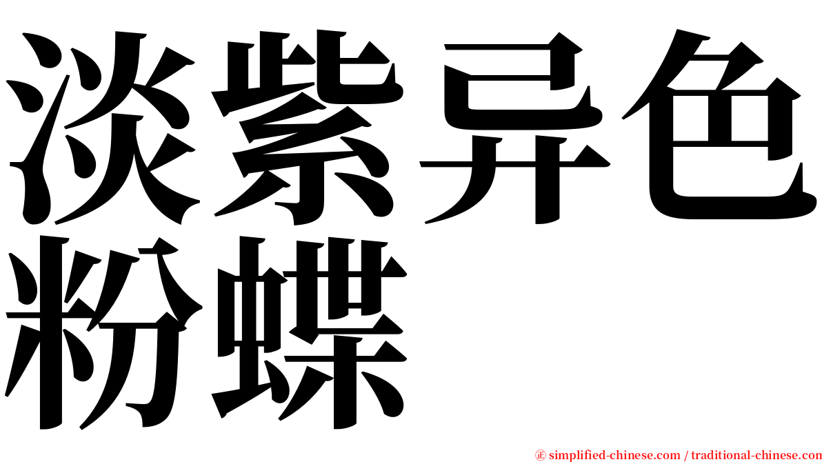 淡紫异色粉蝶 serif font