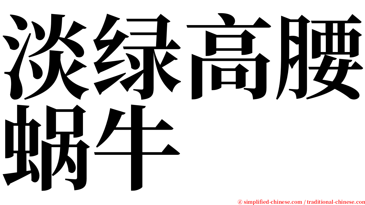 淡绿高腰蜗牛 serif font