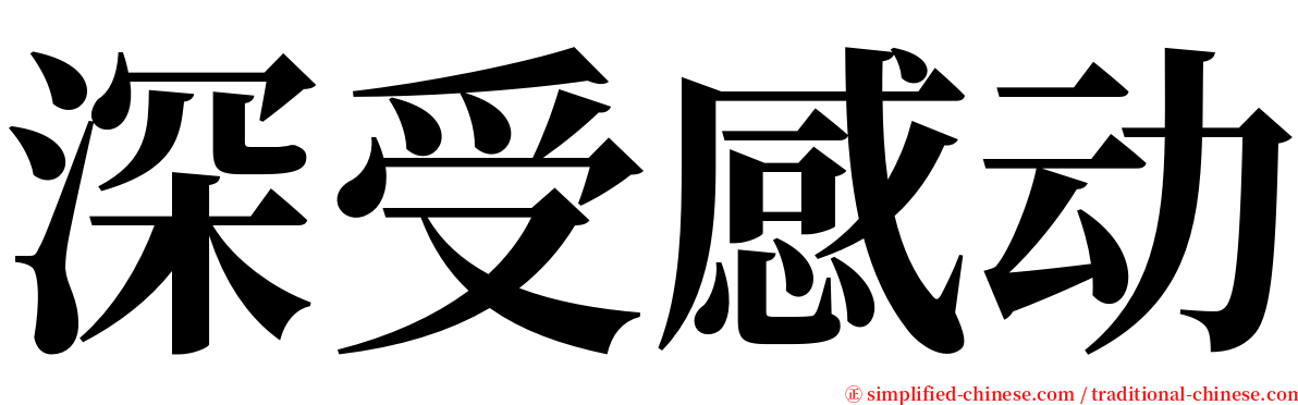 深受感动 serif font