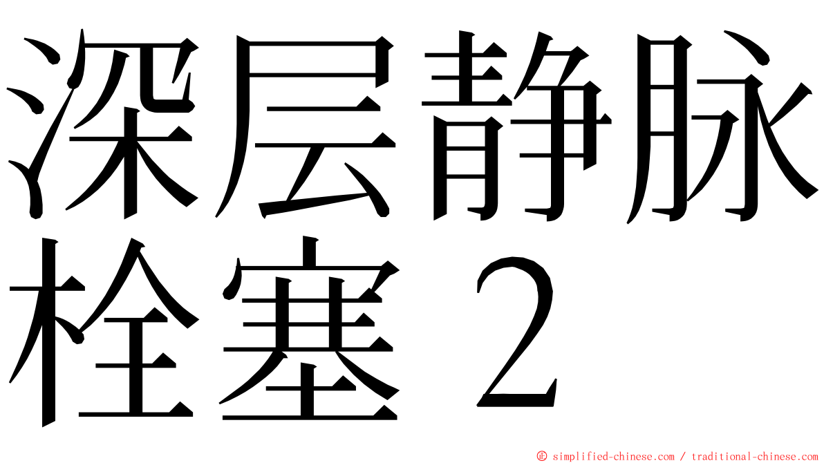 深层静脉栓塞２ ming font