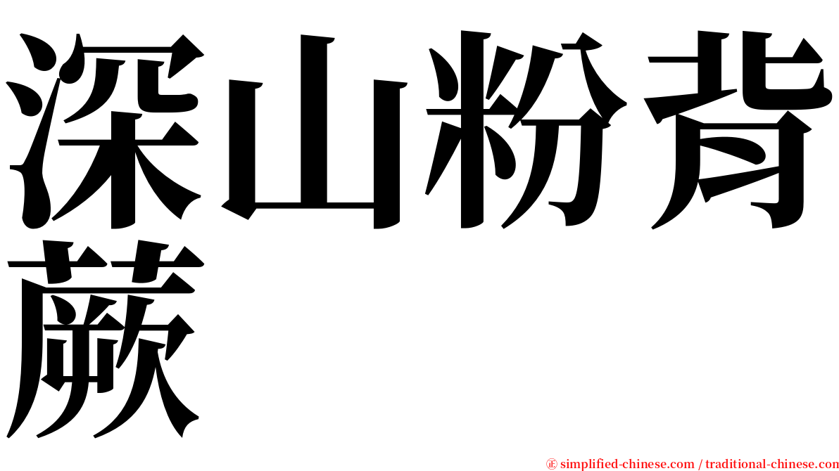 深山粉背蕨 serif font