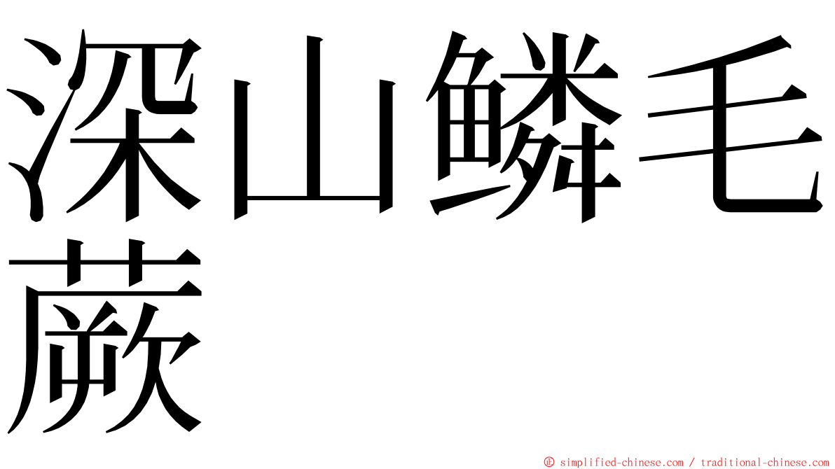 深山鳞毛蕨 ming font