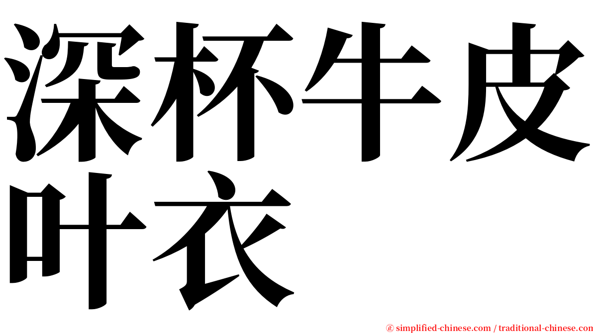 深杯牛皮叶衣 serif font