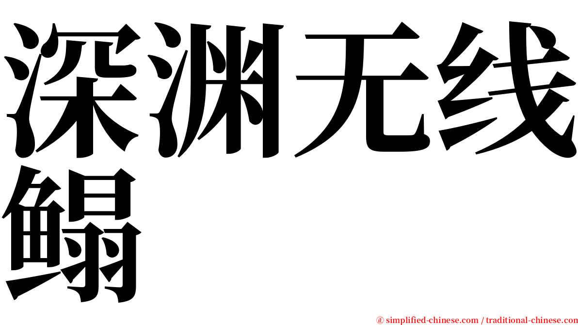 深渊无线鳎 serif font