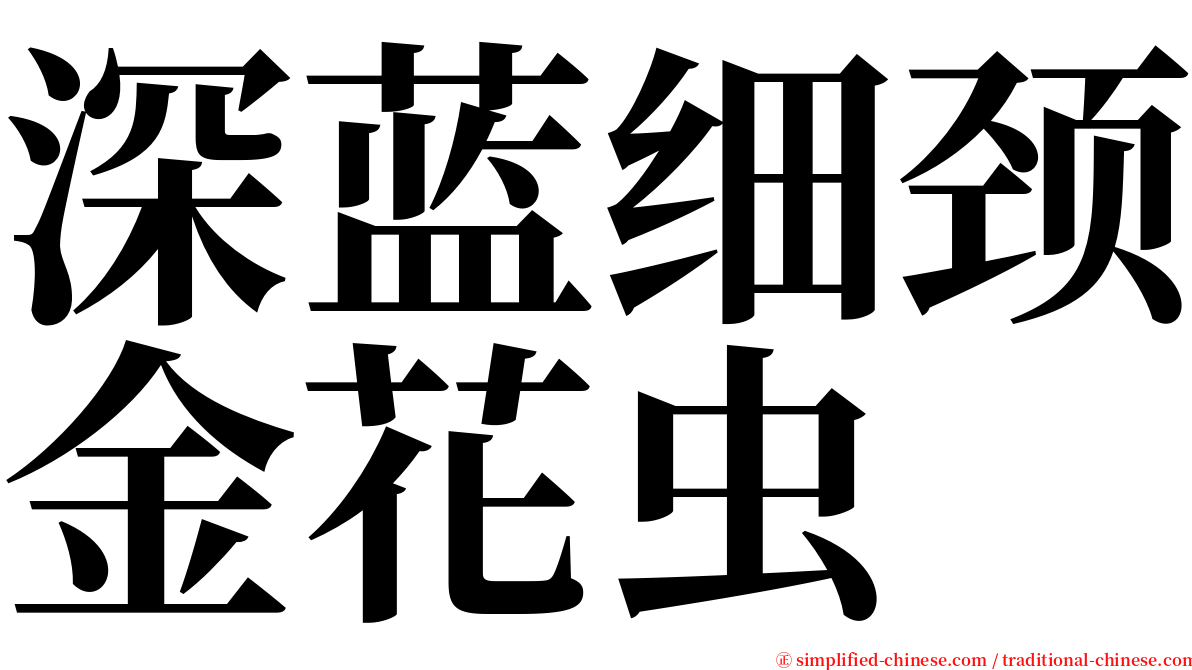 深蓝细颈金花虫 serif font