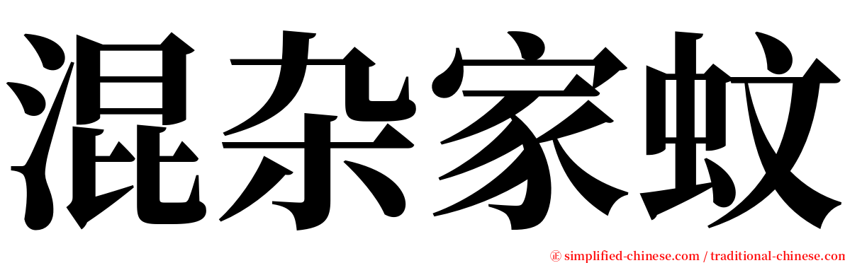 混杂家蚊 serif font