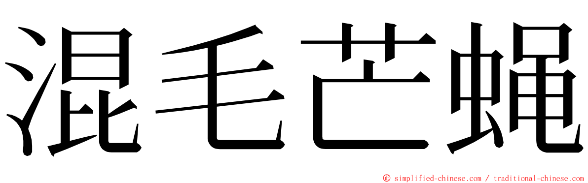 混毛芒蝇 ming font