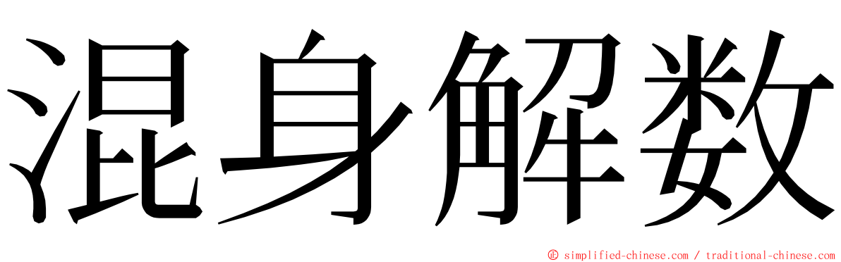 混身解数 ming font