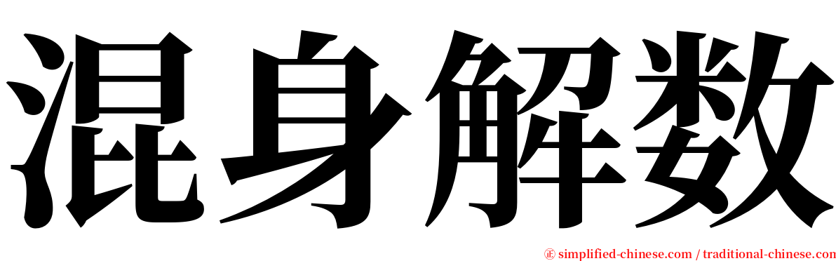 混身解数 serif font