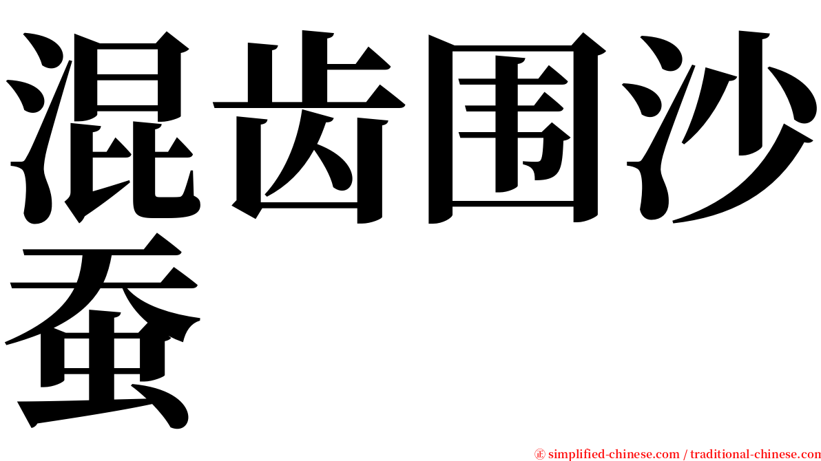 混齿围沙蚕 serif font