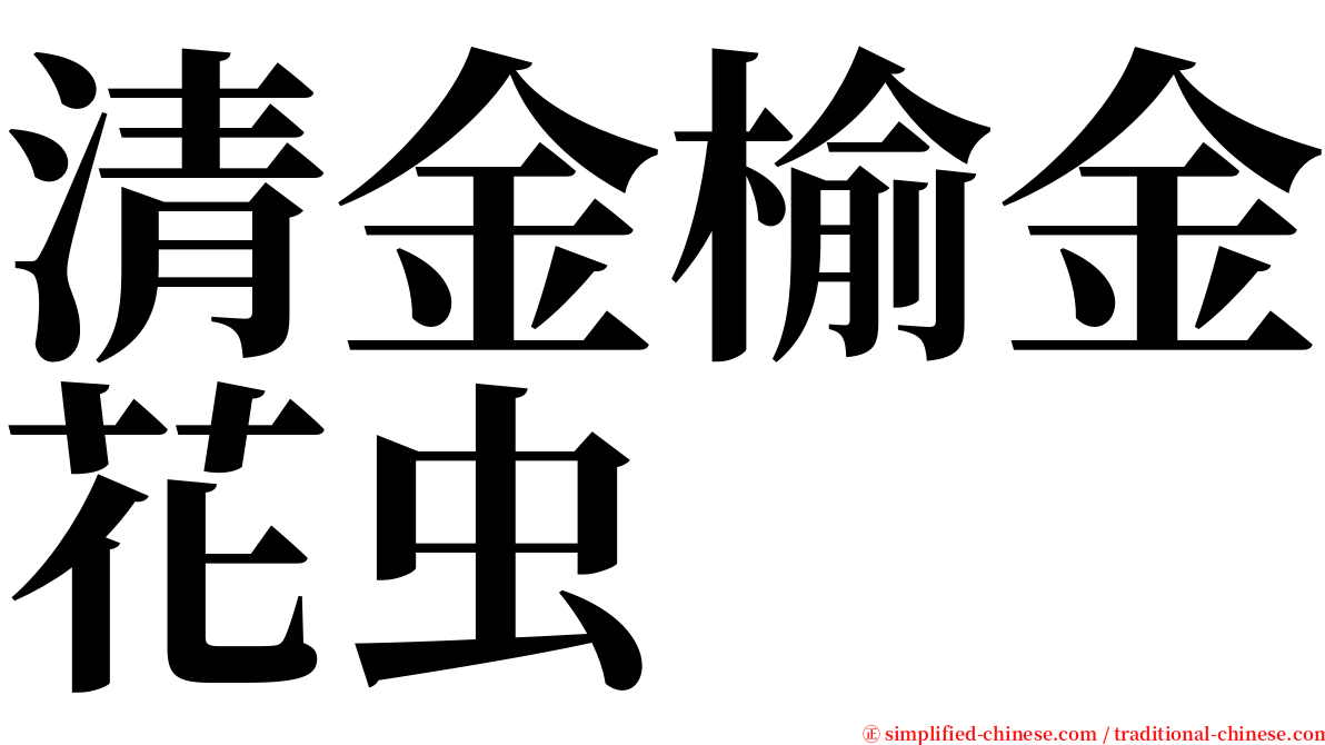 清金榆金花虫 serif font