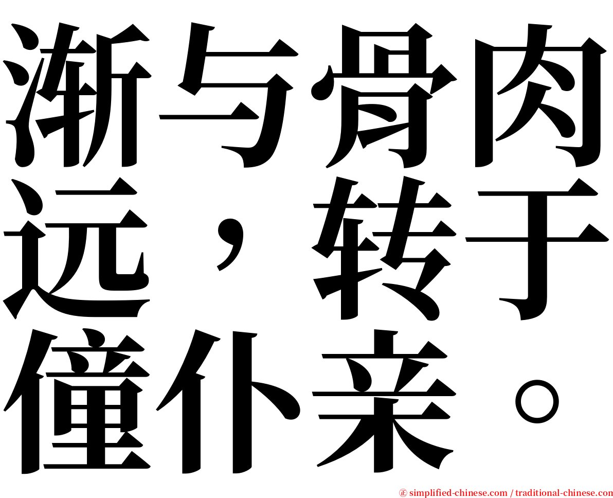 渐与骨肉远，转于僮仆亲。 serif font