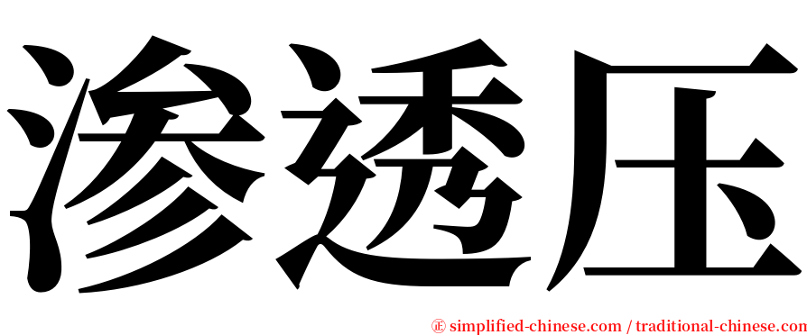 渗透压 serif font