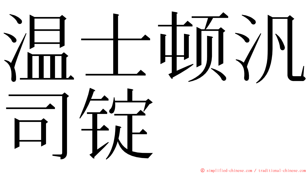 温士顿汎司锭 ming font