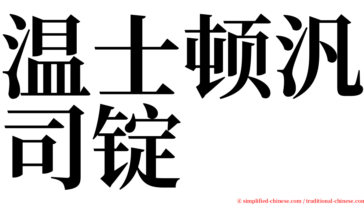 温士顿汎司锭 serif font