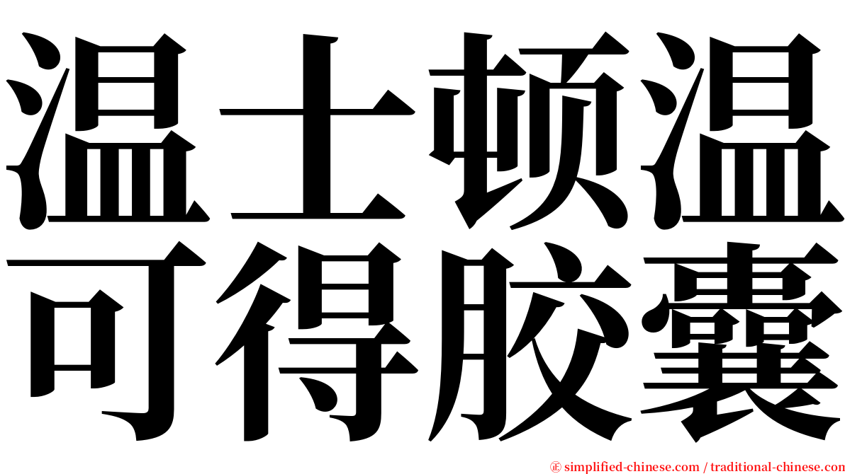 温士顿温可得胶囊 serif font