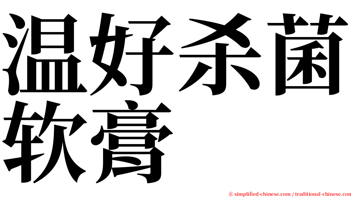 温好杀菌软膏 serif font