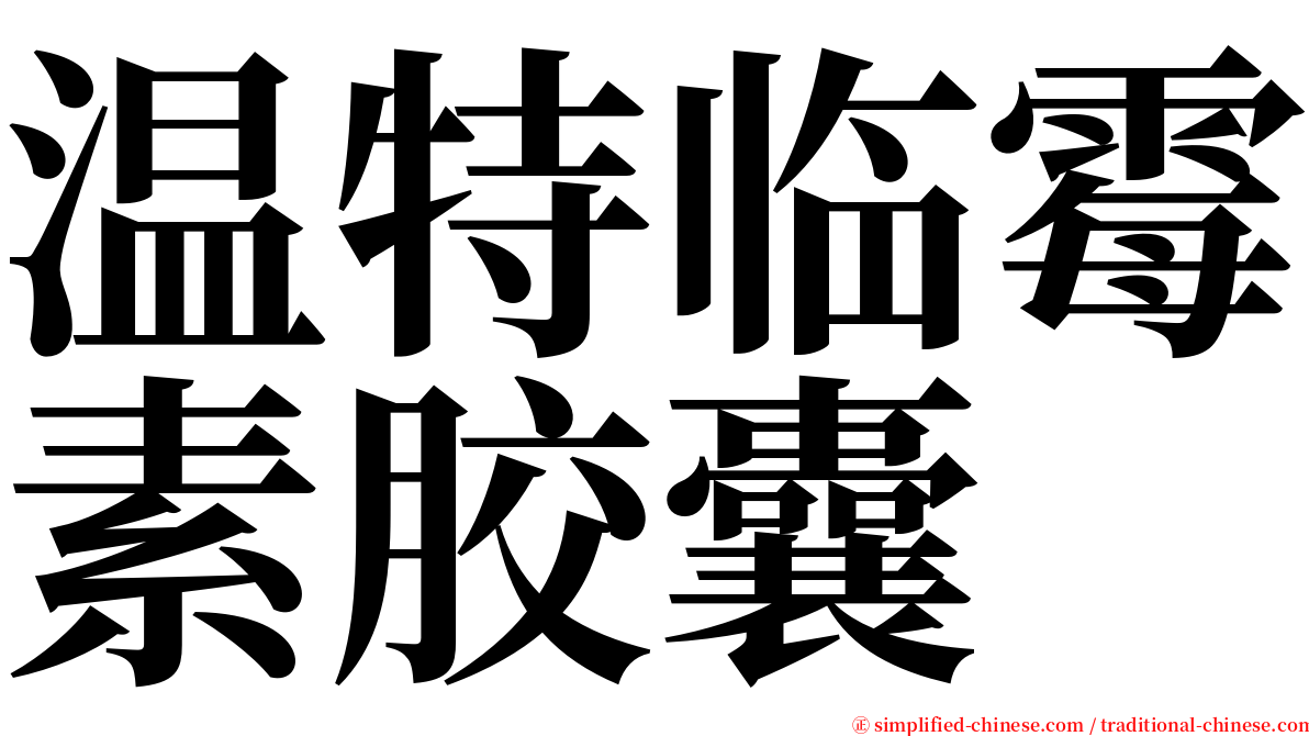 温特临霉素胶囊 serif font