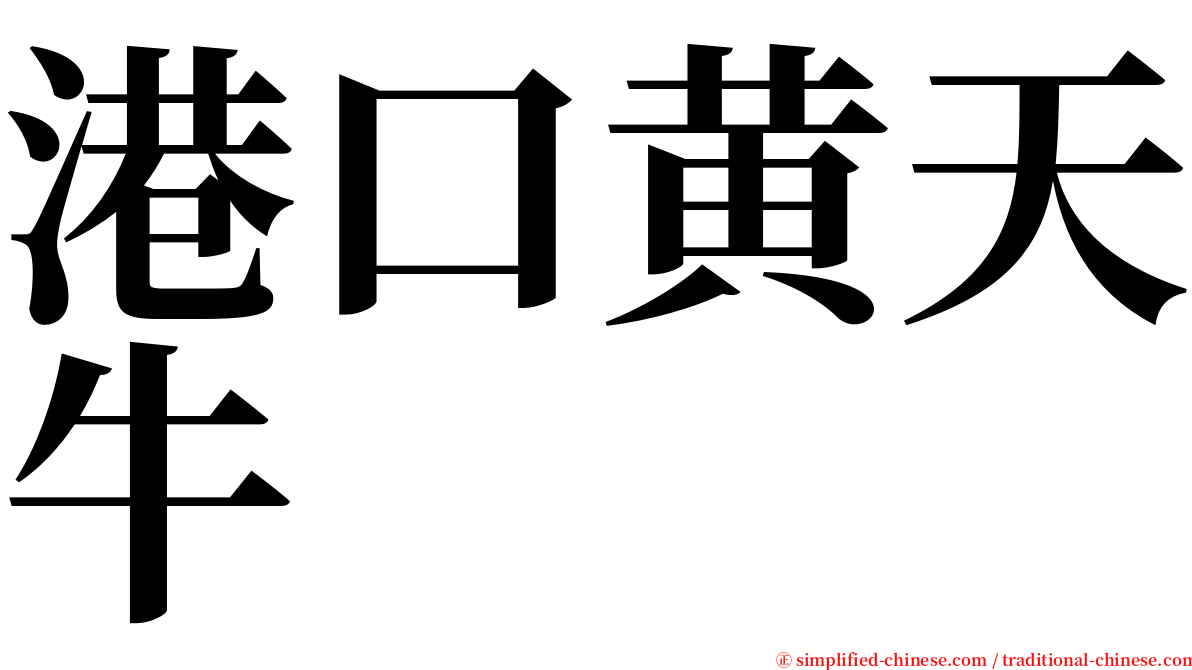 港口黄天牛 serif font