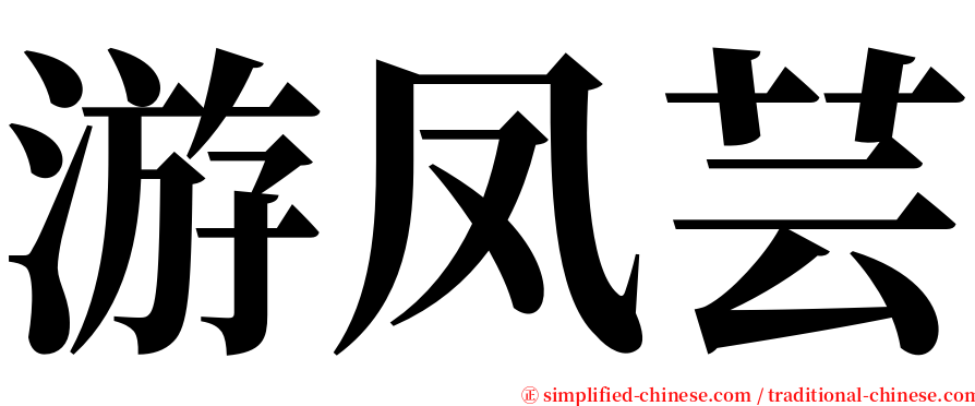 游凤芸 serif font