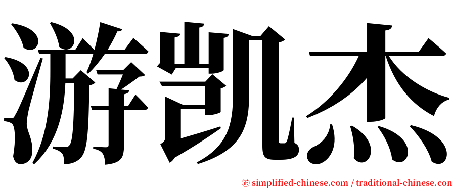 游凯杰 serif font