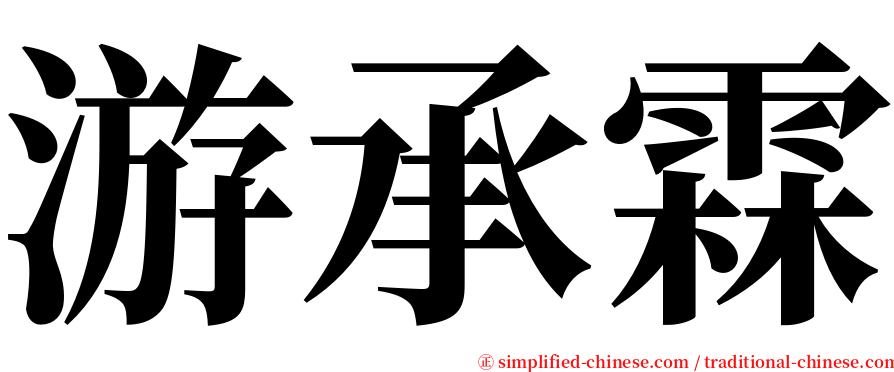游承霖 serif font