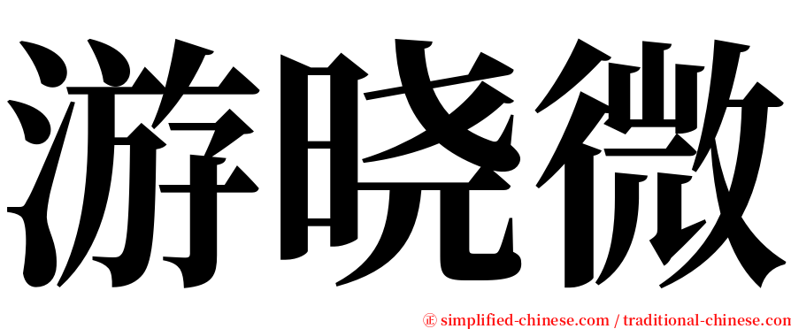 游晓微 serif font