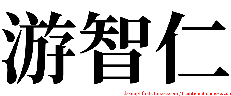 游智仁 serif font